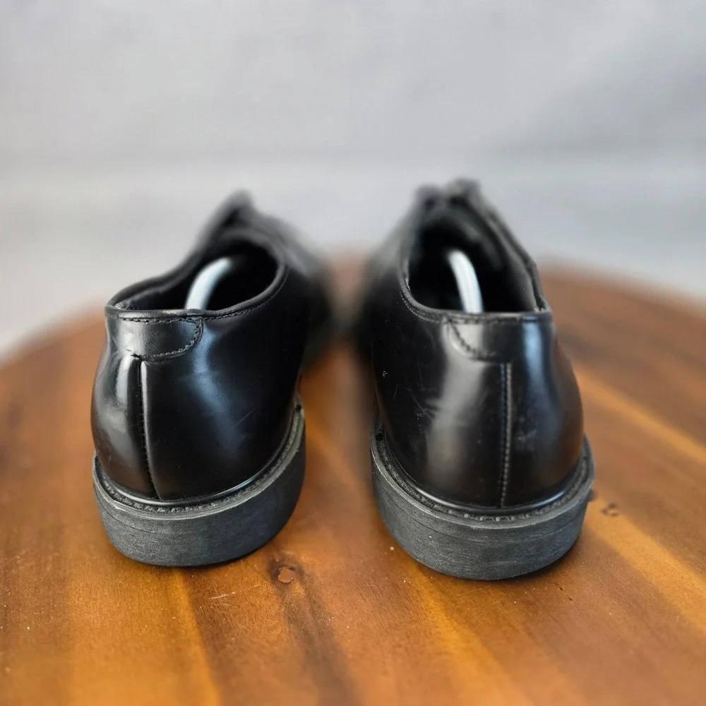 Bates Mens High Gloss Oxford Uniform Shoes Black E00968C‎ Vibram Sole Size 13 D